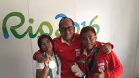 Rosan Perkasa Roeslani (tengah) bersama Sri Wahyu dan Eko Yuli Wirawan (istimewa/Liputan6.com)