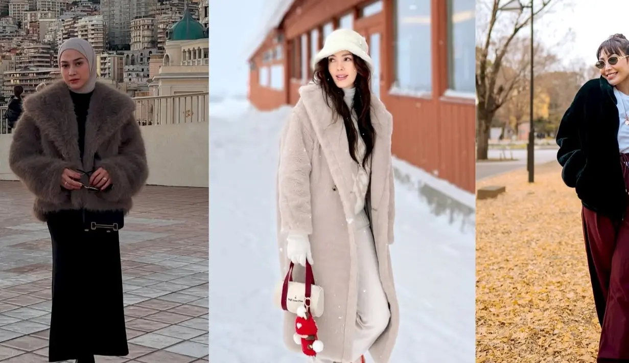 Nina Zatulini, yang sedang berlibur di Monako bersama keluarganya, tampil stylish dengan jaket fur musim dingin yang menutupi dress hitam. Ia memadukan penampilannya dengan kacamata, sepatu boots hitam, dan jilbab abu-abu, yang semakin memperkuat kesan trendi.