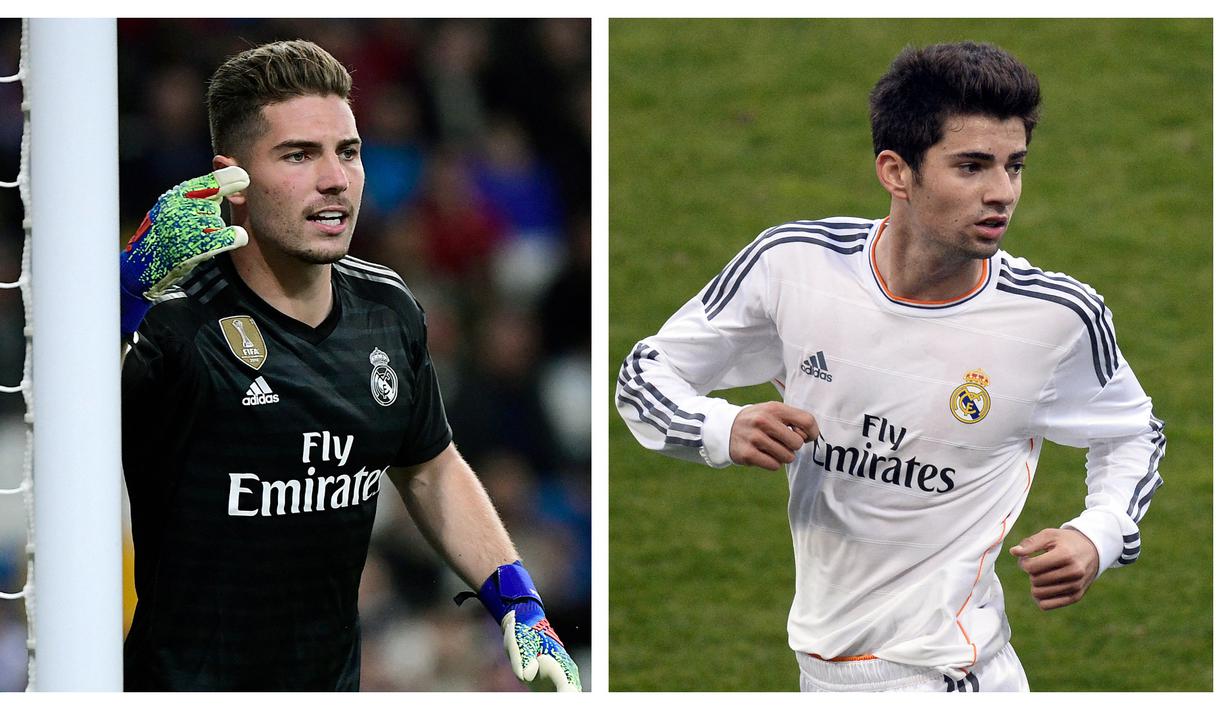Enzo dan Luca Zidane. Sang kakak Enzo Zidane (kanan) meraih trofi Liga Champions terlebih dahulu bersama Real Madrid pada musim 2016/2017. Sementara Luca Zidane yang berposisi kiper juga meraihnya bersama Real Madrid pada musim 2017/2018. Keduanya adalah putra dari Zinedine Zidane. (Kolase AFP)