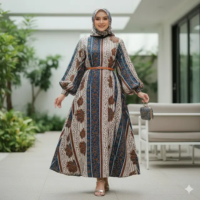 Model Gamis Batik Bahan Rayon Terbaru 2025