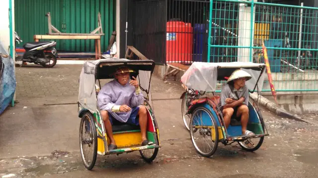 Becak di Jakarta