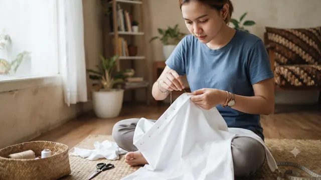 Cara Memotong Kaos Panjang Tanpa Mesin Jahit