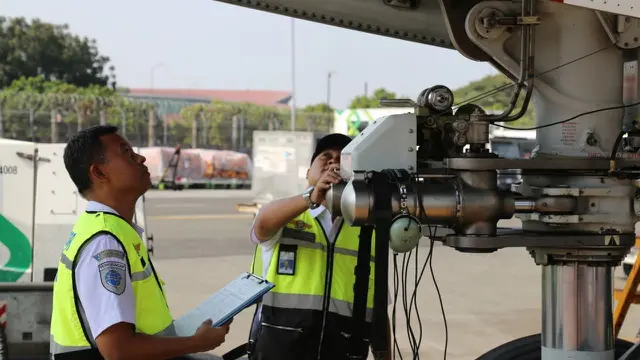 Kemenhub terus melakukan rampcheck kepada seluruh armada maskapai yang mengangkut jamaah Haji 2019. (Dok Kemenhub)