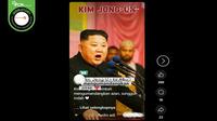 Gambar tangkapan layar video&nbsp;yang diklaim pemimpim Korea Utara Kim Jong Un mengumandangkan azan. (sumber: Facebook)