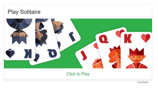 Gim tersembunyi di Google, Solitaire (Sumber: Screenshot Google)