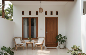 Model lantai teras rumah kecil (Foto: Gemini AI)