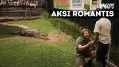 Video tentang seorang pria yang melamar kekasihnya di depan buaya raksasa mengundang reaksi ratusan ribu pengguna facebook