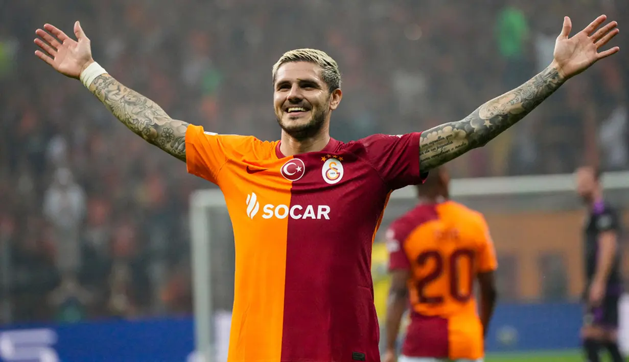 Mauro Icardi (30’) yang jadi algojo menunaikan tugasnya dengan tendangan panenka. (Yusuf Dursun/Dia Images via AP)