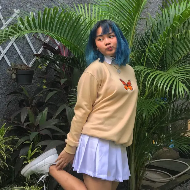 Potret Terbaru Davina Shafa Dengan Rambut Biru. (Sumber: Instagram/mimashafa)