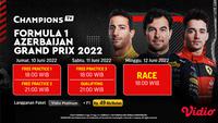 Link Live Streaming F1 GP Azerbaijan 2022 di Vidio, 10-12 Juni 2022. (Sumber : dok. vidio.com)