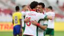 Sejumlah pemain Bulgaria merayakan kemenangan timnya atas Kepulauan Solomon dalam laga semifinal FIFA Series 2026 di Stadion Utama Gelora Bung Karno (SUGBK), Senayan, Jakarta, Jumat (27/03/2026). (Bola.com/M Iqbal Ichsan)