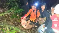 Pelajar SMPN 2 Kolaka yang berhasil ditemukan setelah dikabarkan hilang selama 12 jam di dalam Hutan Kolaka. (Liputan6.com/ Ahmad Fua)