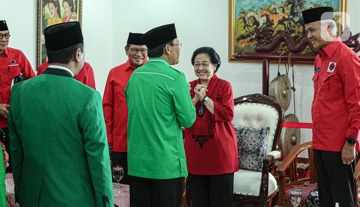 Pertemuan ini adalah pertemuan resmi pertama usai PPP mendeklarasikan dukungan Ganjar Pranowo sebagai capres di Pilpres 2024. (Liputan6.com/Faizal Fanani)