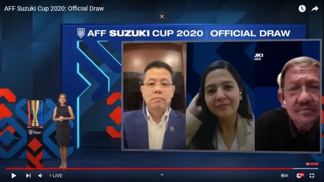 Wakil Presiden AFF, Ratu Tisha Destria hadir dalam drawing virtual Piala AFF 2021.
