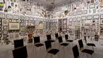Berbagai karya seni dipamerkan di Museum Gugging di Klosterneuburg, Austria, pada 5 Agustus 2020. Museum Gugging, yang awalnya merupakan sanatorium kesehatan mental, kini memamerkan karya seni para mantan pasien dengan penyakit mental. (Xinhua/Guo Chen)