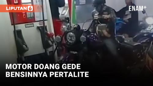 VIDEO: Moge Harley Davidson Keciduk Isi Pertalite, Lah?