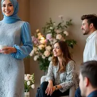 Ilustrasi Long Dress Muslim (Sumber Gambar: Meta AI)