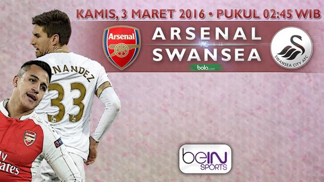 Arsenal vs Swansea City (Bola.com/Samsul Hadi)