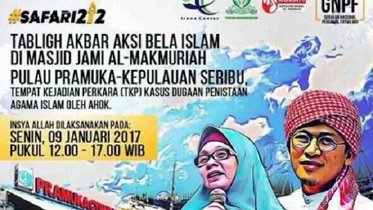 Selebaran Acara Takblig Akbar Bela Islam di Kepulauan Seribu
