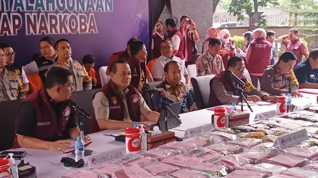 Konferensi Pers Pengungkapan Kasus Narkoba oleh Satgas Penanggulangan Narkoba Polri sepanjang September hingga Desember 2023.