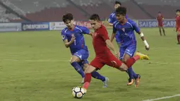 Penyerang Indonesia, Egy Maulana Vikri, saat melawan Chinese Taipei pada laga AFC U-19 di SUGBK, Jakarta, Kamis (18/10/2018). Indonesia menang 3-1 atas Chinese Taipei. (Bola.com/M Iqbal Ichsan)