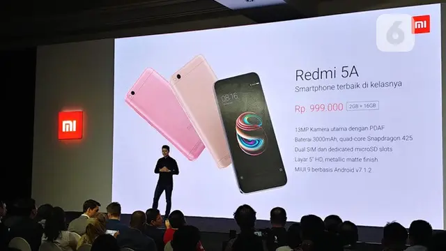 Donovan Sung, Director of Product Management and Marketing Xiaomi Global saat peluncuran Xiaomi Redmi 5A di Jakarta. Liputan6.com/Agustinus Mario Damar