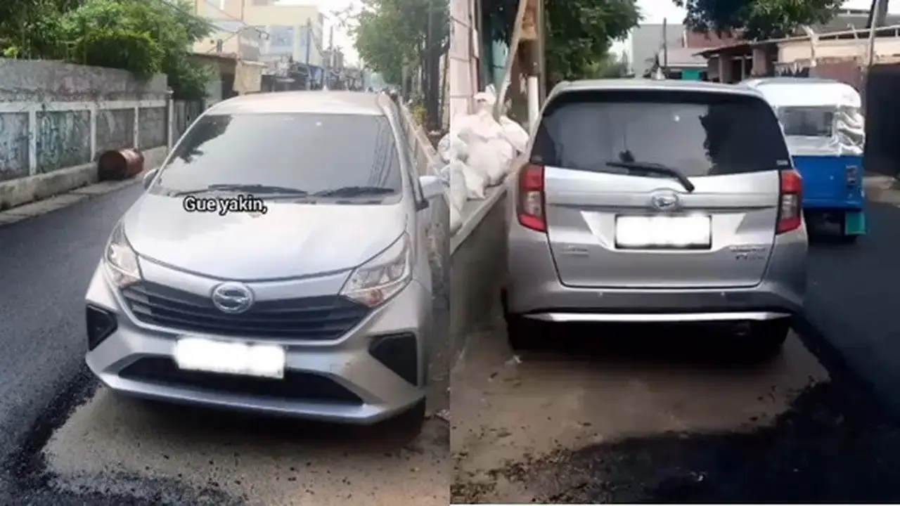 Bikin Kesal, Jalan Gagal Diaspal Gara-Gara Mobil Parkir Sembarangan