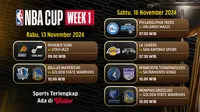 Jadwal dan Link Live Streaming NBA Cup 2024 Pekan Ini di Vidio