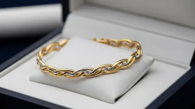 Gelang Emas Kombinasi Dua Warna