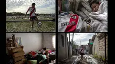 Foto kombinasi pada September 2020 memperlihatkan Daniel Dorado, 12, dari Argentina yang bermimpi menjadi pemain sepak bola divisi pertama di klub River Plate. (ARIEL TIMY TORRES / AFP)