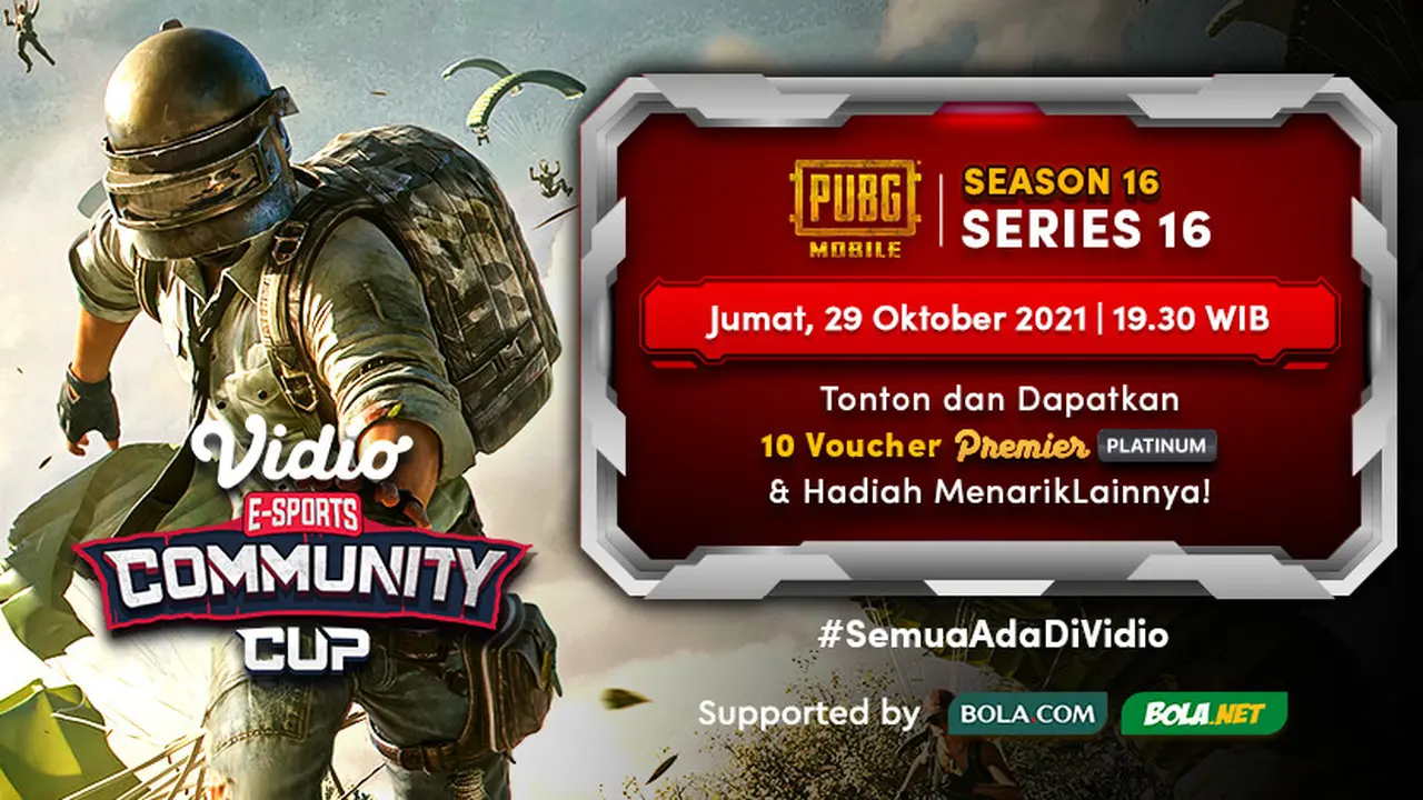 Jadwal dan Live Streaming Vidio Community Cup Season 16 PUBGM Series 16, Jumat 29 Oktober 2021
