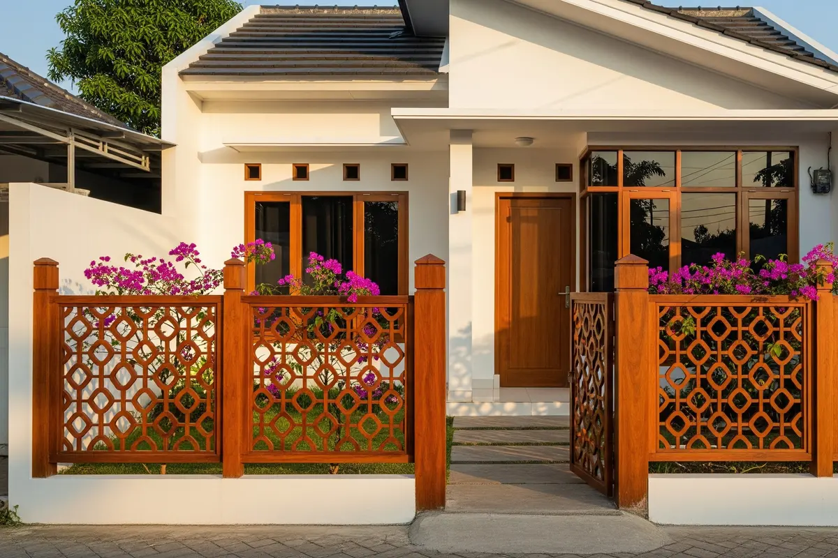 Model Pagar Kayu yang Bikin Rumah Kecil Terlihat Elegan dan Modern/Ilustrasi AI
