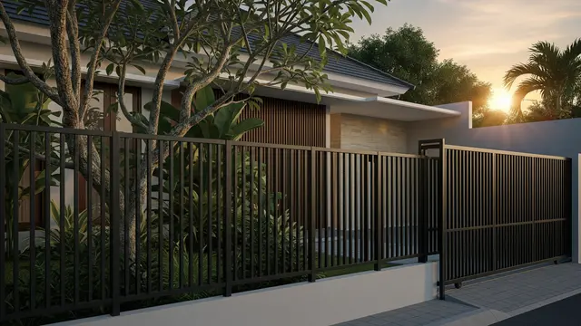Model Pagar Besi Anti Karat yang Minimalis Modern Tren 2025/ Ilustrasi AI