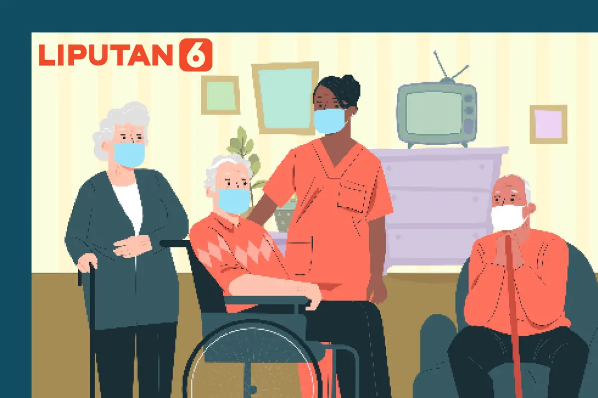 Ilustrasi lansia dan panti jompo