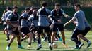 Para pemain Yordania saat sesi latihan di Lusail, Doha pada 9 Februari 2024. (KARIM JAAFAR/AFP)