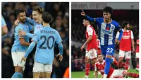 Babak ketiga Carabao Cup 2022/2023 yang digelar Kamis (10/11/2022) dini hari WIB menjadi kuburan bagi tiga tim Big Six asal London, yaitu Chelsea, Arsenal dan Tottenham Hotspur. Sementara Manchester City melaju mulus ke babak keempat usai menumbangkan Chelsea. (Kolase AP dan AFP)