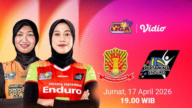 Popsivo Polwan vs Jakarta Pertamina Enduro menjadi laga sengit di Proliga 2026, eksklusif hanya di Vidio.