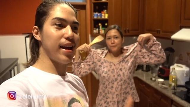 7 Momen Maia Estianty Pakai Piyama Tanpa Makeup Ajari El Rumi Masak