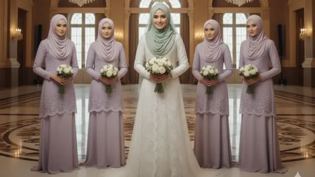 Warna Gamis Bridesmaid yang Paling Aman di Foto Keluarga (Image by Gemini AI)