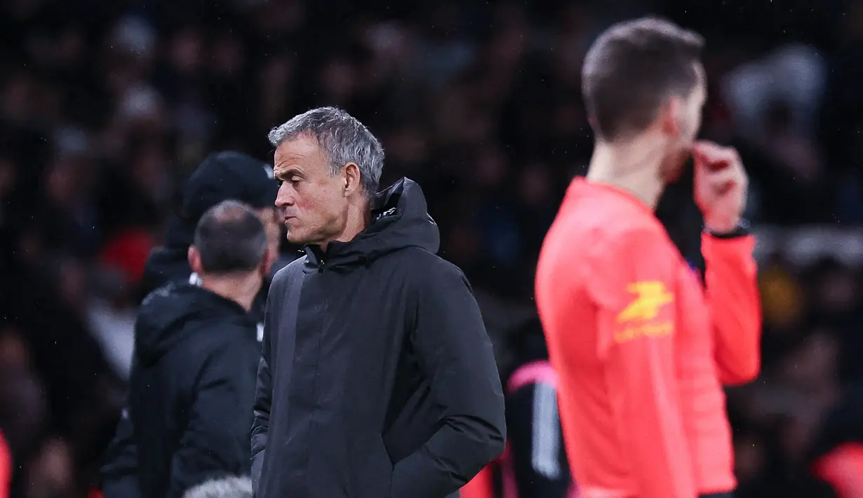 Hasil ini membuat PSG, yang dilatih Luis Enrique, harus angkat kaki lebih awal dari Piala Liga Prancis. Sebaliknya, tim asuhan Stephane Gilli membalas kekalahan liga pekan lalu dan memastikan tiket ke babak 16 besar. (AFP/Anne-Christine Poujoulat)