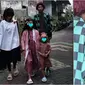 Viral satu keluarga cosplay pakai kostum anime saat halal bihalal Lebaran. (sumber: TikTok/linkinfujin)