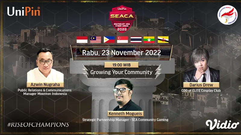 Jangan Lewatkan Live Streaming Talkshow UniPin SEACA Major 2022 di Vidio, Rabu 23 November