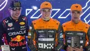 Sprint Race dimenangkan debutan McLaren, Oscar Piastri, disusul Verstappen, dan Lando Norris (McLaren) di posisi ketiga. (AP Photo/Darko Bandic)