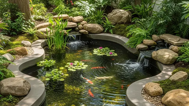 Model Kolam Ikan Kecil dari Semen yang Kuat dan Awet (Image by Gemini AI)