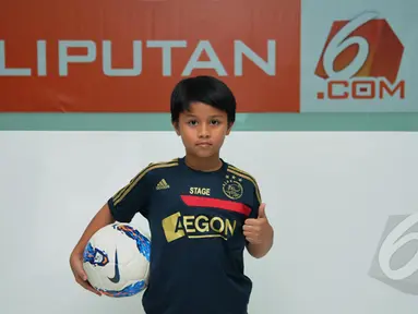 Tristan Alif Naufal sambangi markas Liputan6.com di Senayan City, Jakarta, Jumat (6/2/2015). (Liputan6.com/Johan Tallo)