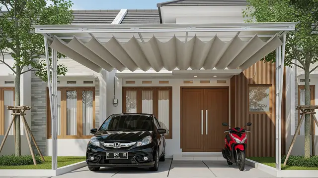 Fleksibilitas Tinggi dengan Carport Atap Awning Lipat (Retractable)