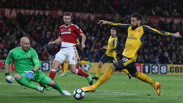 Gol Mesut Ozil Antar Arsenal Taklukkan Middlesbrough