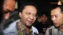 Fathanah usai menjadi saksi di persidangan. Dari mulut Ahmad Fathanah akhirnya terucap sebuah pengakuan jika ia bukanlah Kader PKS. (Liputan6 com/Danu Baharuddin)