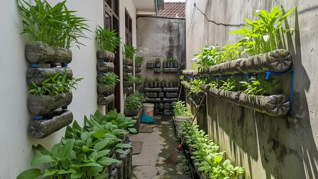 Kebun Sayur Mini dari Botol Bekas