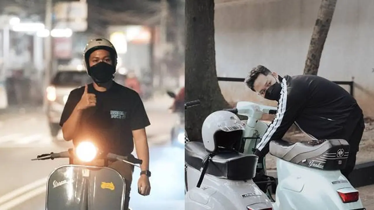 7 Potret Seru Azriel Hermansyah yang Kini Jadi Anak Vespa Klasik